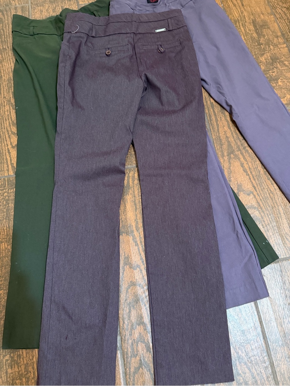 Women's Slim Stretch Ankle Pants - Olive and Plum Options - Picture 2 of 4